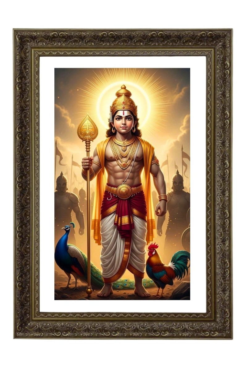 Lord Murugan Big Photo Frame - 20x28 Inches For Home,Temple & Office Decoration (F11019)