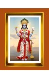 Lord Vishnu Golden Photo Frame - 12x16 Inches | Elegant Wooden Frame For Home, Office & Temple Decoration | Spiritual Wall & Table Decor And Gift Item (F9679)