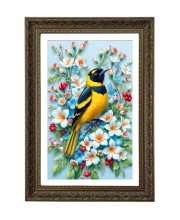 Bird And Flower Design Big Photo Frame - 20x28 Inches For Home,Temple & Office Decoration (F10759)