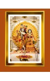 Divine Radha Krishna Golden Photo Frame - 12x16 Inches | Elegant Wooden Frame For Home, Office & Temple Decoration | Spiritual Wall & Table Decor And Gift Item (F9843)
