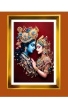 Golden Photo Frame - 10x14 Inches | Elegant Wooden Frame For Home, Office & Temple Decoration | Spiritual Wall & Table Decor and Gift Item