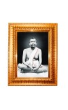 Sri Ramkrishna Golden Designer Photo Frame | 18x22 Inch Religious Wall Hanging Frame For Home & Office Decoration | Hindu Deity Spiritual Gift Item
