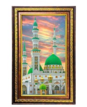 Mosque Digital Golden Balck Color Photo Frame | Hindu Religious Wall Decor | 10x16 Inches - Inspirational Wall Art For Office, Home Decor - Ideal Spiritual Gift (F16755)