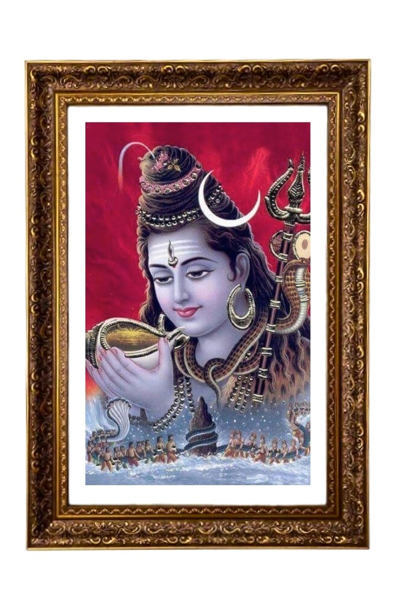 Lord Mahadev Big Photo Frame - 20x28 Inches For Home,Temple & Office Decoration (F11286)