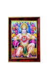 Lord Hanuman Showing Sita Ram Sitting In His Heart Photo Frame For Wall & Table | 7x9 Inch Golden Cherry Finish | Decorative Lord Hanuman Showing Sita Ram Sitting In His Heart Photo Frame For Home, Of