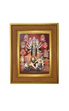 Goddess Durga Maa Photo Frame 10x14 Inches-Brown Wooden Frame For Home, Office & Temple Decoration And Gifting (F6278)