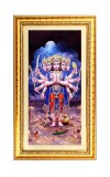 Lord Panchamukhi Hanuman Digital Golden Color Photo Frame | Hindu Religious Wall Decor | 8x15 Inches - Inspirational Wall Art For Office, Home Decor - Ideal Spiritual Gift (F10382)