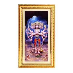 Lord Panchamukhi Hanuman Digital Golden Color Photo Frame | Hindu Religious Wall Decor | 12x19 Inches - Inspirational Wall Art For Office, Home Decor - Ideal Spiritual Gift (F10382) Lord Panchamukhi Hanuman Digital Golden Color Photo Frame | Hindu Religious Wall Decor | 12x19 Inches - Inspirational Wall Art For Office, Home Decor - Ideal Spiritual Gift (F10382)