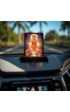 Car Desk/Table Top Lord Dattatreya Wooden Photo Stand 3x4 Inches, Compact & Stylish Spiritual Display For Car, Home & Office (Pack Of 1) (F14339)