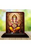 Car Desk/Table Top Lord Ganesha Wooden Photo Stand â€“ 3x4 Inches, Compact & Stylish Spiritual Display For Car, Home & Office (Pack Of 1) (F15076)