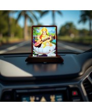 Car Desk/Table Top Goddess Saraswathi Wooden Photo Stand 3x4 Inches, Compact & Stylish Spiritual Display For Car, Home & Office (Pack Of 1) (F14137) Car Desk/Table Top Goddess Saraswathi Wooden Photo Stand 3x4 Inches, Compact & Stylish Spiritual Display For Car, Home & Office (Pack Of 1) (F14137)