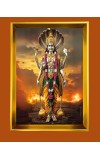 Lord Vishnu Golden Photo Frame - 16x20 Inches | Elegant Wooden Frame For Home, Office & Temple Decoration | Spiritual Wall & Table Decor And Gift Item (F9788)