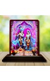 Car Desk/Table Top Lord Radha Krishna Wooden Photo Stand â€“ 3x4 Inches, Compact & Stylish Spiritual Display For Car, Home & Office (Pack Of 1) (F15121)