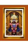Lord Jaganaath Golden Photo Frame - 10x14 Inches | Elegant Wooden Frame For Home, Office & Temple Decoration | Spiritual Wall & Table Decor And Gift Item (F9673)