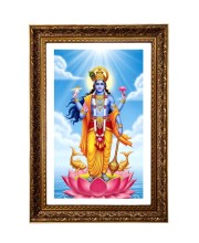 Lord Vishnu Big Photo Frame - 20x28 Inches For Home,Temple & Office Decoration (F11195)