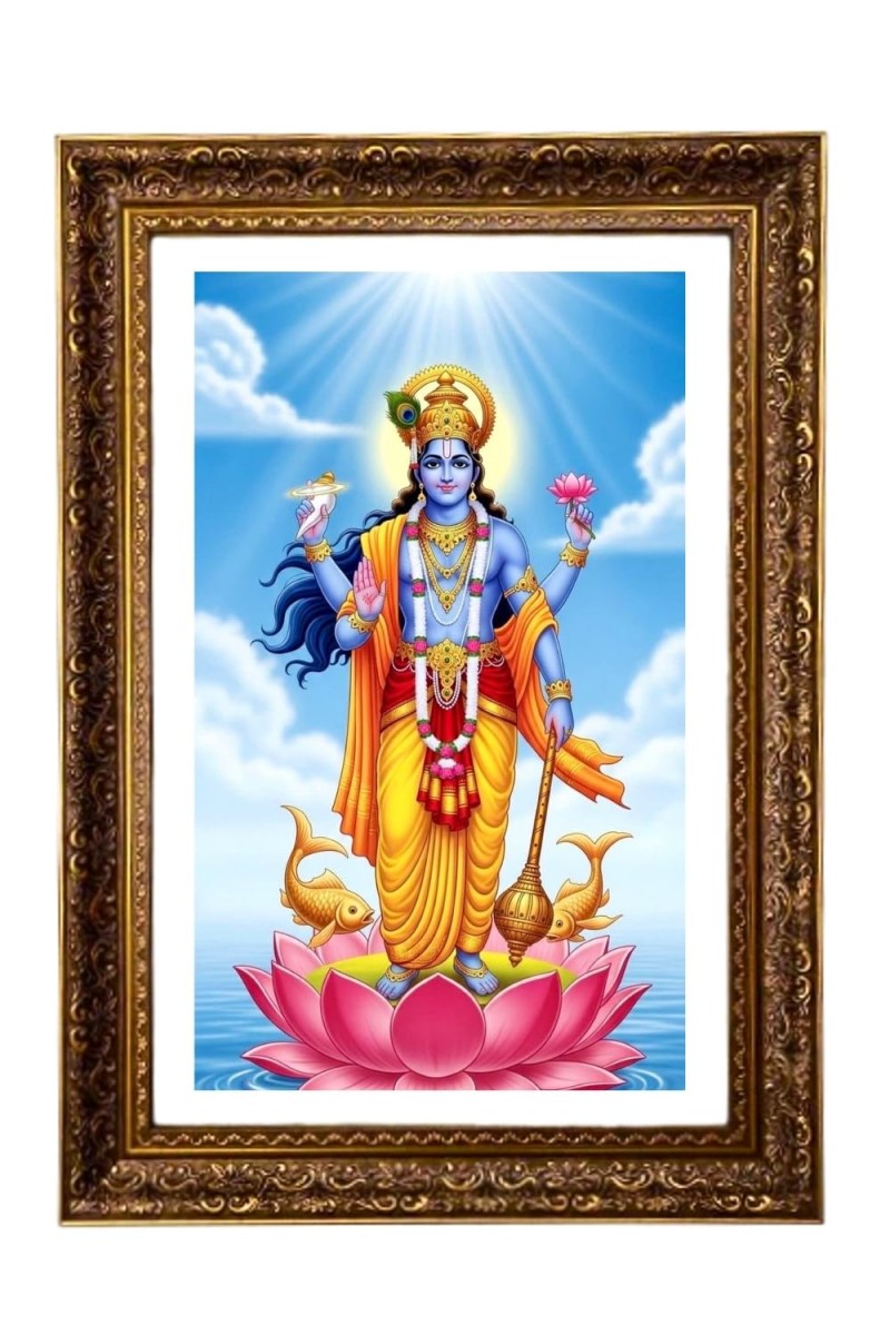Lord Vishnu Big Photo Frame - 20x28 Inches For Home,Temple & Office Decoration (F11195)