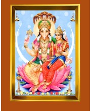 Golden Photo Frame - 10x14 Inches | Elegant Wooden Frame For Home, Office & Temple Decoration | Spiritual Wall & Table Decor and Gift Item