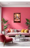 Little Krishna Photo Frame For Wall & Table | 7x9 Inch Golden Cherry Finish | Decorative Little Krishna Photo Frame For Home, Office & Pooja Room (F11648)