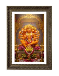 Lord Panchamukhi Hanuman Big Photo Frame - 20x28 Inches For Home,Temple & Office Decoration (F10721)