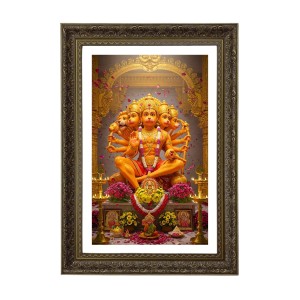 Lord Panchamukhi Hanuman Big Photo Frame - 20x28 Inches For Home,Temple & Office Decoration (F10721)