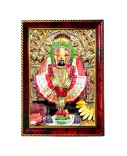 Shri Mahalakshmi (Ambabai) Photo Frame For Wall & Table | 7x9 Inch Golden Cherry Finish | Decorative Shri Mahalakshmi (Ambabai) Photo Frame For Home, Office & Pooja Room (F11630)
