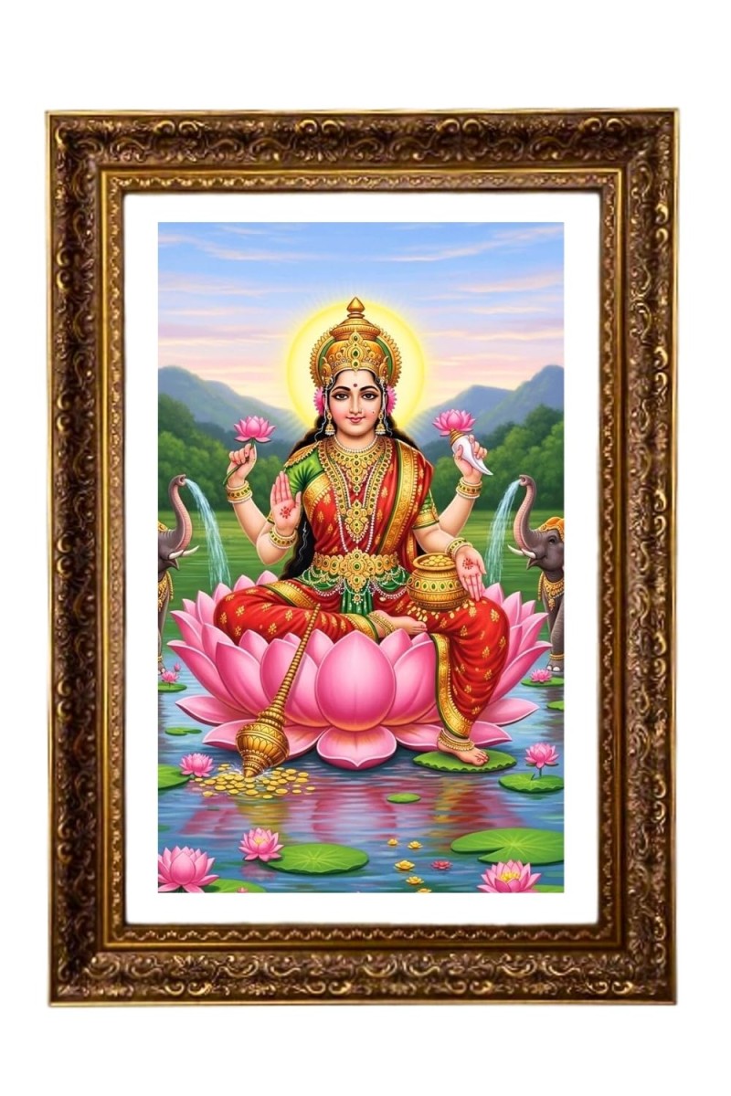 Maa Lakhsmi Big Photo Frame - 20x28 Inches For Home,Temple & Office Decoration (F11165)