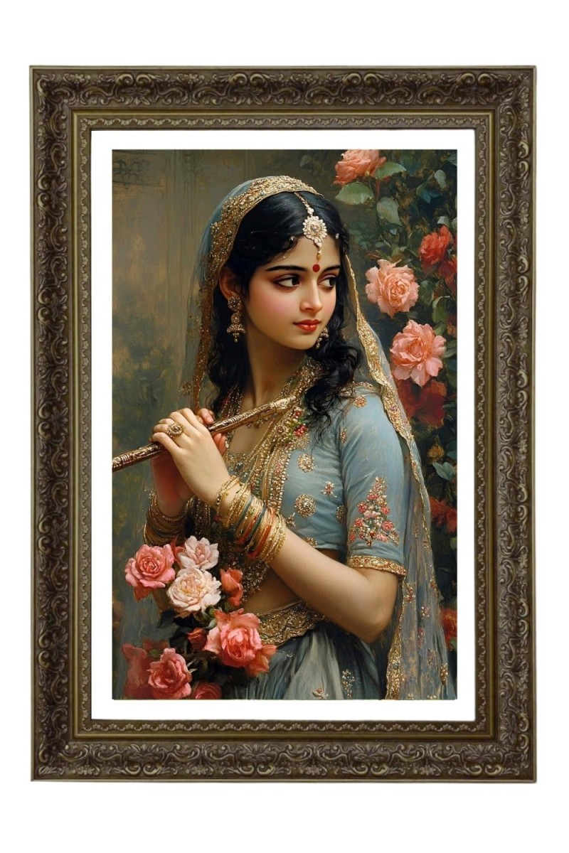 Radha Rani Big Photo Frame - 20x28 Inches For Home,Temple & Office Decoration (F11065)