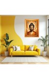 Lord Buddha Golden Designer Photo Frame | 10x14 Inch Religious Wall Hanging Frame For Home & Office Decoration | Hindu Deity Spiritual Gift Item