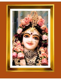 Divine Radha Rani Golden Photo Frame - 14x18 Inches | Elegant Wooden Frame For Home, Office & Temple Decoration | Spiritual Wall & Table Decor And Gift Item (F9835)