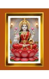 Mata Lakshmi Golden Photo Frame - 10x14 Inches | Elegant Wooden Frame For Home, Office & Temple Decoration | Spiritual Wall & Table Decor and Gift Item