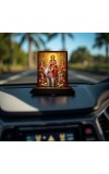 Car Desk/Table Top Goddess Durga Wooden Photo Stand 3x4 Inches, Compact & Stylish Spiritual Display For Car, Home & Office (Pack Of 1) (F14170)
