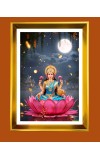 Mata Lakhsmi Golden Photo Frame - 16x20 Inches | Elegant Wooden Frame For Home, Office & Temple Decoration | Spiritual Wall & Table Decor And Gift Item (F9734)