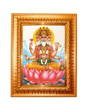 TrimurtiVishnu Golden Designer Photo Frame | 10x14 Inch Religious Wall Hanging Frame For Home, Office Decoration and Spiritual Gift Item