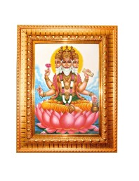 Khatu Shyam Ji Golden Designer Photo Frame | 12x16 Inch Religious Wall Hanging Frame For Home, Office Decoration and Spiritual Gift Item (M1)