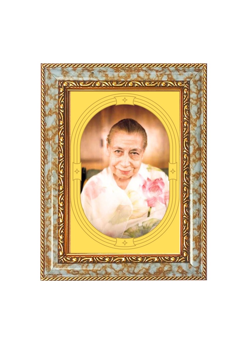 Mirra Alfassa Spiritual Guru Digital Photo In Designer Frame, Size 10x16 Inch | Hindu Religious Picture For Home Temple, Office & Gift | Wall Art & Pooja Decor (F10414)