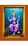 Lord Vishnu Golden Photo Frame - 16x20 Inches | Elegant Wooden Frame For Home, Office & Temple Decoration | Spiritual Wall & Table Decor And Gift Item (F9781)