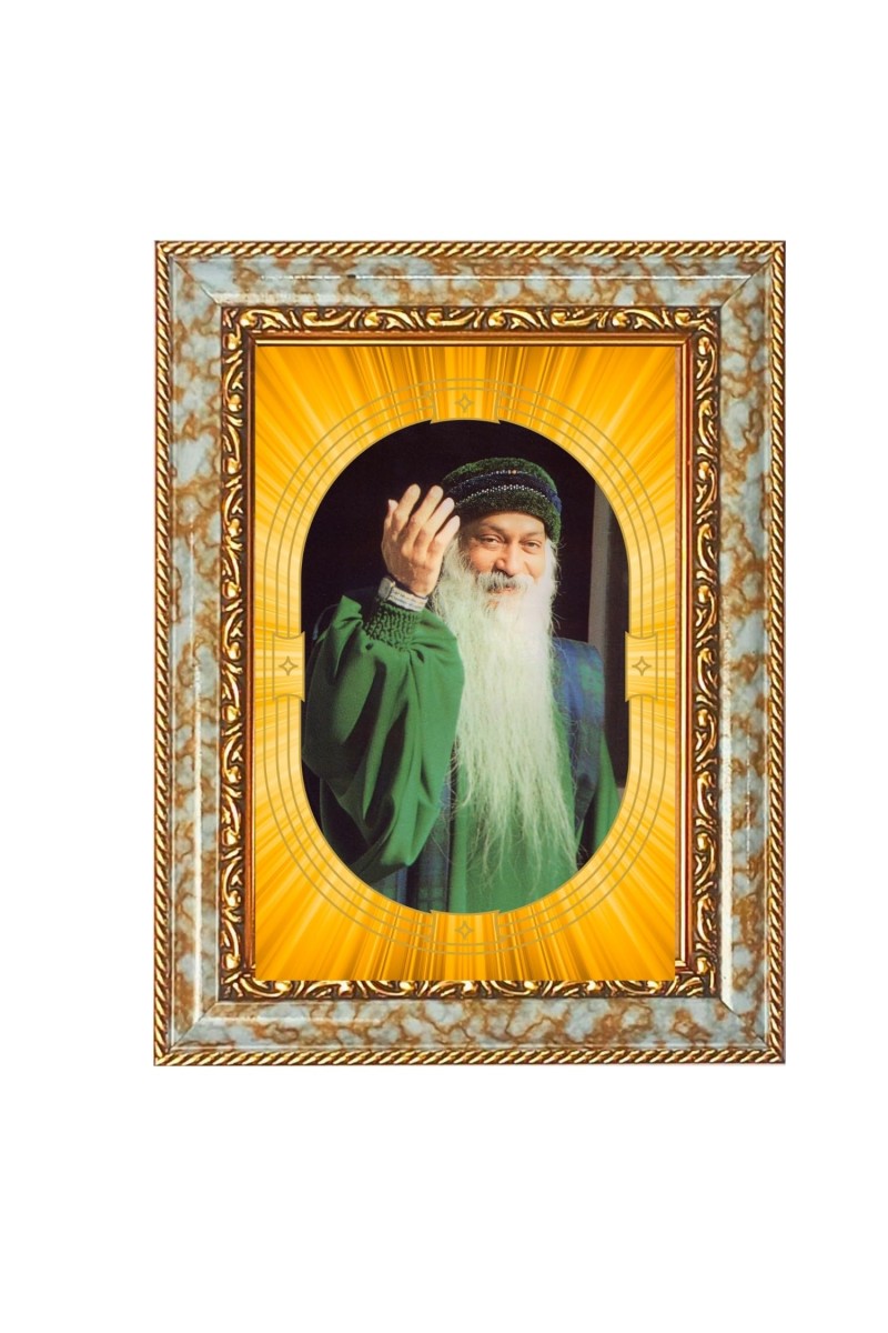 Oshoo Spiritual Guru Digital Photo In Designer Frame, Size 8x12 Inch | Hindu Religious Picture For Home Temple, Office & Gift | Wall Art & Pooja Decor (F10496)