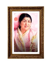 Lata Mangeshkar Big Photo Frame - 20x28 Inches For Home,Temple & Office Decoration (F11246)