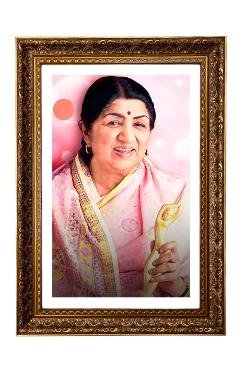Lata Mangeshkar Big Photo Frame - 20x28 Inches For Home,Temple & Office Decoration (F11246)