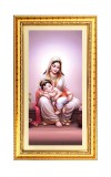 Yashoda Baby Ganesh Digital Golden Color Photo Frame | Hindu Religious Wall Decor | 12x19 Inches - Inspirational Wall Art For Office, Home Decor - Ideal Spiritual Gift (F10187)