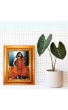 Srimat Swami Pranavanandaji Maharaj Golden Designer Photo Frame | 10x14 Inch Religious Wall Hanging Frame For Home & Office Decoration | Hindu Deity Spiritual Gift Item