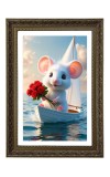 Cute Mouse Big Photo Frame - 20x28 Inches For Home,Temple & Office Decoration (F10702)