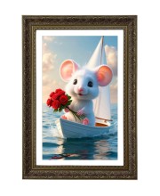 Cute Mouse Big Photo Frame - 20x28 Inches For Home,Temple & Office Decoration (F10702)