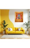 Maa Lakshmi Golden Designer Photo Frame | 10x14 Inch Religious Wall Hanging Frame For Home & Office Decoration | Hindu Deity Maa Lakshmi Spiritual Gift Item