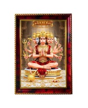 Lord Hanuman Photo Frame For Wall & Table | 7x9 Inch Golden Cherry Finish | Decorative Lord Hanuman Photo Frame For Home, Office & Pooja Room (F11316)