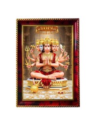 Lord Hanuman Photo Frame For Wall & Table | 7x9 Inch Golden Cherry Finish | Decorative Lord Hanuman Photo Frame For Home, Office & Pooja Room (F11316)