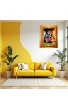 Shiv Parivar Family Golden Designer Photo Frame | 14x18 Inch Religious Wall Hanging Frame For Home & Office Decoration | Hindu Deity Spiritual Gift Item