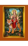 Jai Mata Devi Golden Photo Frame - 10x14 Inches | Elegant Wooden Frame For Home, Office & Temple Decoration | Spiritual Wall & Table Decor And Gift Item (F9830)
