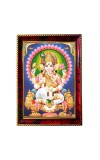 Lord Ganesha Photo Frame For Wall & Table | 7x9 Inch Golden Cherry Finish | Decorative Lord Ganesha Photo Frame For Home, Office & Pooja Room (F11583)