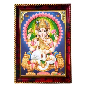 Lord Ganesha Photo Frame For Wall & Table | 7x9 Inch Golden Cherry Finish | Decorative Lord Ganesha Photo Frame For Home, Office & Pooja Room (F11583) Lord Ganesha Photo Frame For Wall & Table | 7x9 Inch Golden Cherry Finish | Decorative Lord Ganesha Photo Frame For Home, Office & Pooja Room (F11583)
